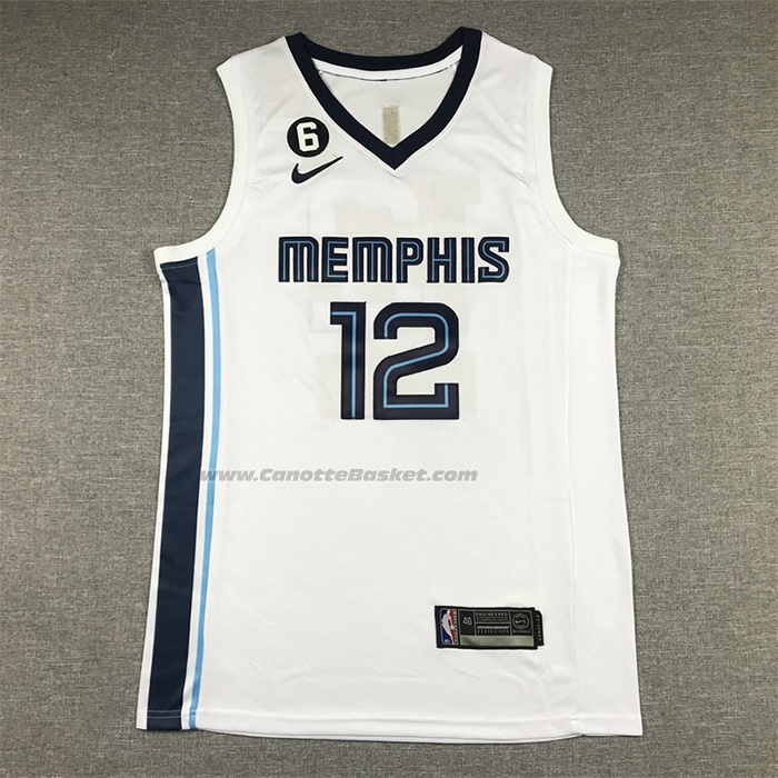 Maglia Memphis Grizzlies Ja Morant #12 Association 2022-23 Bianco